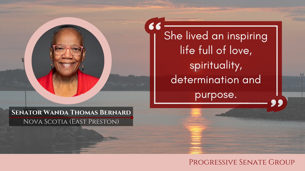 The Progressives (@prog_senate) on Twitter photo Yesterday in #SenCA, <a href="/SenatorWanda/">Senator Wanda Thomas Bernard</a> paid tribute to the late Eliza Brooks, beloved matriarch of the community of East Preston and all African Nova Scotians. Read/watch her statement here: theprogressives.ca/in-the-senate/… Yesterday in #SenCA, <a href="/SenatorWanda/">Senator Wanda Thomas Bernard</a> paid tribute to the late Eliza Brooks, beloved matriarch of the community of East Preston and all African Nova Scotians. Read/watch her statement here: theprogressives.ca/in-the-senate/…