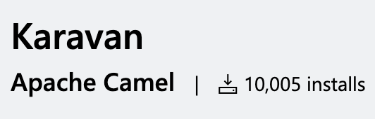 🎉 <a href="/ApacheCamel/">Apache Camel</a> #Karavan has surpassed 10,000 downloads on the VS Code Marketplace!

🦸‍♂️Powered by Human Community Intelligence #Karavan continues to captivate data integrators.

For more information, visit github.com/apache/camel-k…

#opensource #lowcode #data #integration