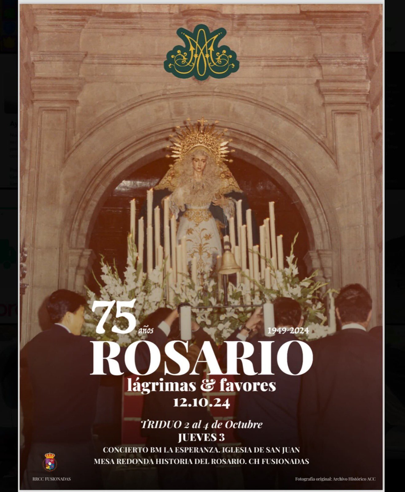 Las procesiones regresan a Málaga este fin de semana con motivo del Rosario