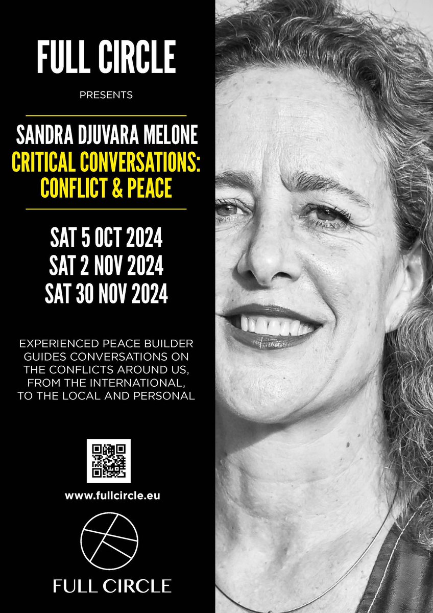 SandraMelone's tweet photo. Heads up re a new monthly series at the wonderful Bridie-Louise Full Circle Brussels : the series is called “Critical Conversations : Conflict and Peace” and it will be my joy to guide conversations on the conflicts around us - from the international, to the local, and personal. https://t.co/0aP80MbnyV