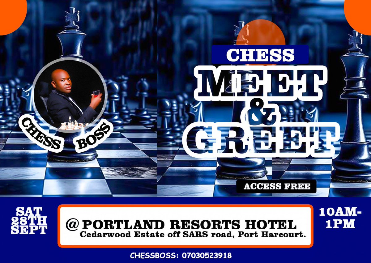 spiraxlink's tweet image. Scrabble and chess players and lovers ,the Port Harcourt meet and greet is for you.
@AskPHPeople @PH_Socials @PHCJagaban @PH_Socials @chessboss61