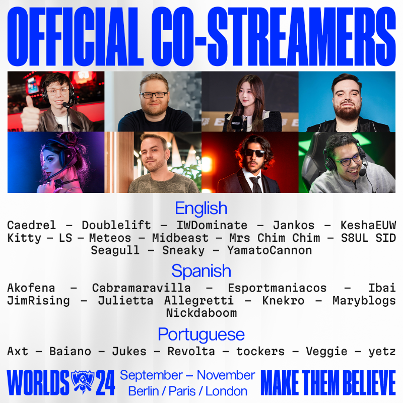 lolesports's tweet photo. Your Virtual Co-Streamers for #Worlds2024!