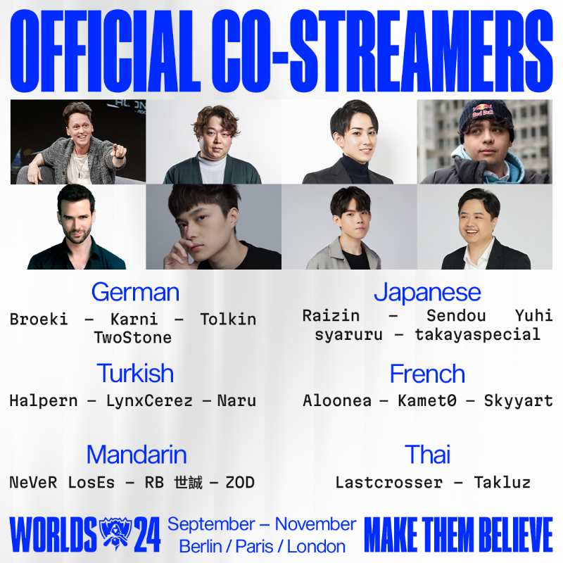 lolesports's tweet photo. Your Virtual Co-Streamers for #Worlds2024!