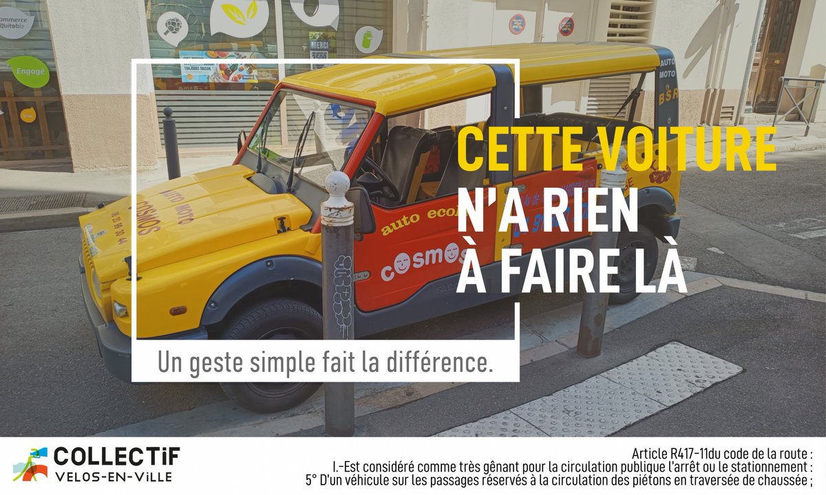 VelosenVille's tweet photo. Interdiction de se garer sur un passage piéton, quand bien même et a fortiori avec un véhicule d'auto-école !

https://t.co/GEy8TmK66s

#Marseille  #velo #bicyclette #gcum https://t.co/hSQf9qoH11