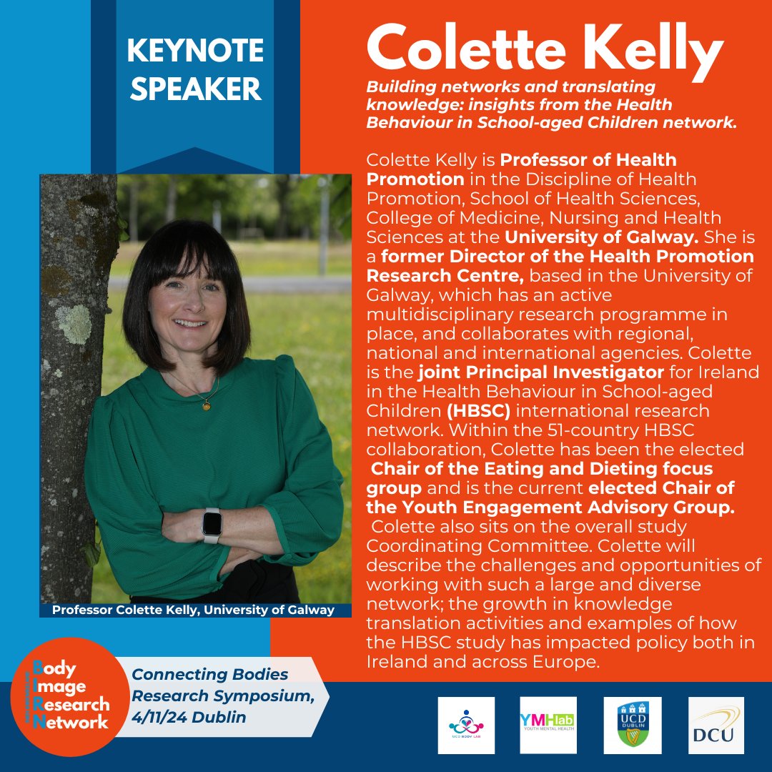 Body Image Research Network Ireland (BIRN) (@birnireland) on Twitter photo ๐ฅWonderful to announce our 2nd Keynote Speaker, <a href="/ProfCKelly/">Colette Kelly</a> for the upcoming #BIRN symposium taking place 4th Nov in Dublin! Registration is free, link below: forms.gle/ogu5feuNUxccE2โฆ Don't miss out! <a href="/GalwayCMNHS/">University of Galway CMNHS</a> <a href="/hbscireland/">HBSC Ireland</a> ๐ฅWonderful to announce our 2nd Keynote Speaker, <a href="/ProfCKelly/">Colette Kelly</a> for the upcoming #BIRN symposium taking place 4th Nov in Dublin! Registration is free, link below: forms.gle/ogu5feuNUxccE2โฆ Don't miss out! <a href="/GalwayCMNHS/">University of Galway CMNHS</a> <a href="/hbscireland/">HBSC Ireland</a>