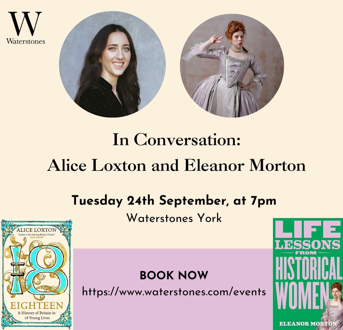 Pan Macmillan (@panmacmillan) on Twitter photo Event in York! Join Alice Loxton, aka <a href="/history_alice/">Alice Loxton</a> and <a href="/EleanorMorton/">Eleanor Morton ($8)</a> at <a href="/YorkWaterstones/">Waterstones York</a> on Tuesday 24th September at 7pm for a fun 'in conversation', discussing life lessons from young people throughout history!
There'll be a chance to get books signed after the event ✨ Event in York! Join Alice Loxton, aka <a href="/history_alice/">Alice Loxton</a> and <a href="/EleanorMorton/">Eleanor Morton ($8)</a> at <a href="/YorkWaterstones/">Waterstones York</a> on Tuesday 24th September at 7pm for a fun 'in conversation', discussing life lessons from young people throughout history!
There'll be a chance to get books signed after the event ✨