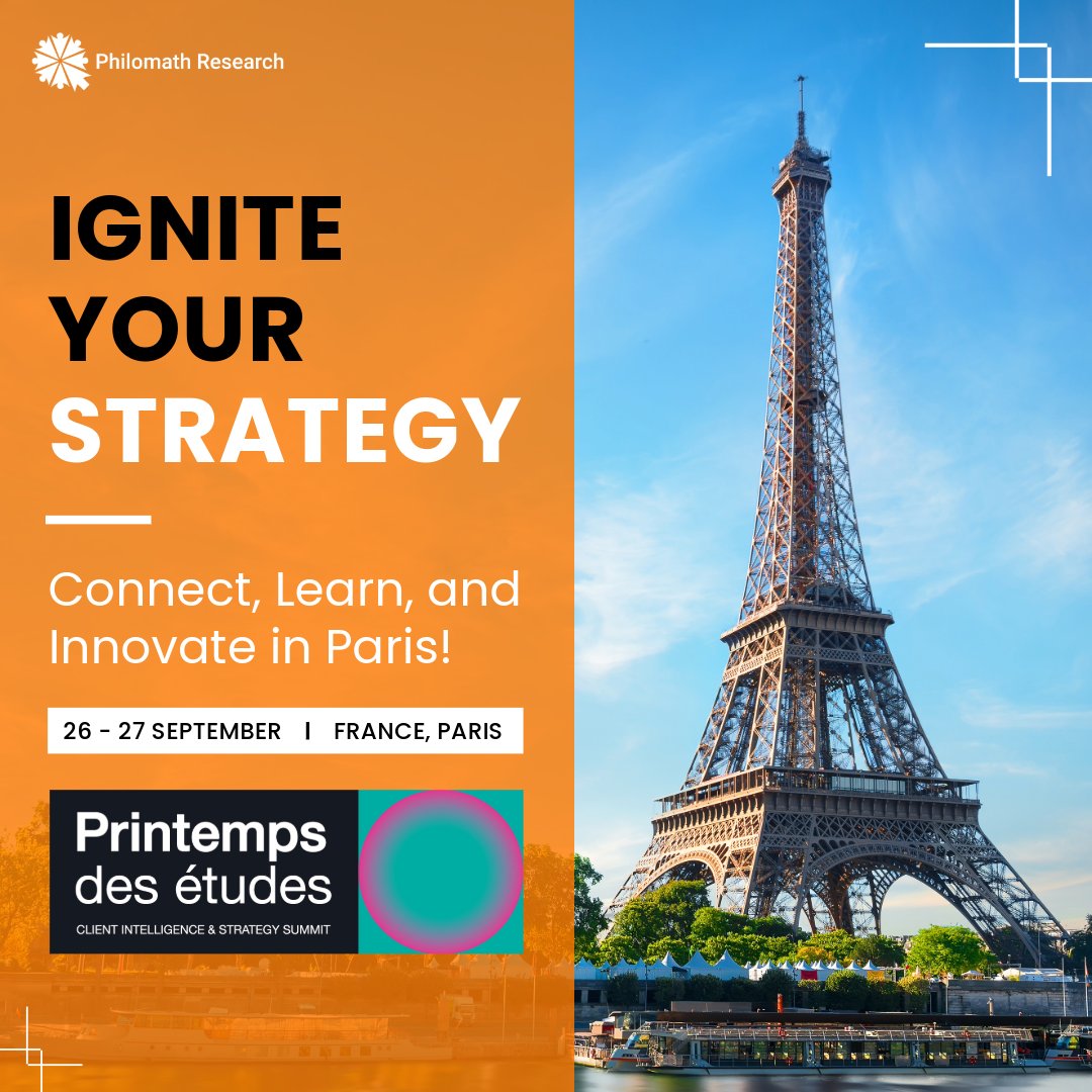PhilomathR's tweet image. 𝐏𝐫𝐢𝐧𝐭𝐞𝐦𝐩𝐬 𝐝𝐞𝐬 𝐄𝐭𝐮𝐝𝐞𝐬!

Client Intelligence and Strategy Summit

📅 26-27 Sept | 📍 Paris

Join us for cutting-edge talks on research innovation &amp;amp; strategic insights. Stay ahead in the ever-evolving world of research!

#parisevent #marketresearch #strategysummit