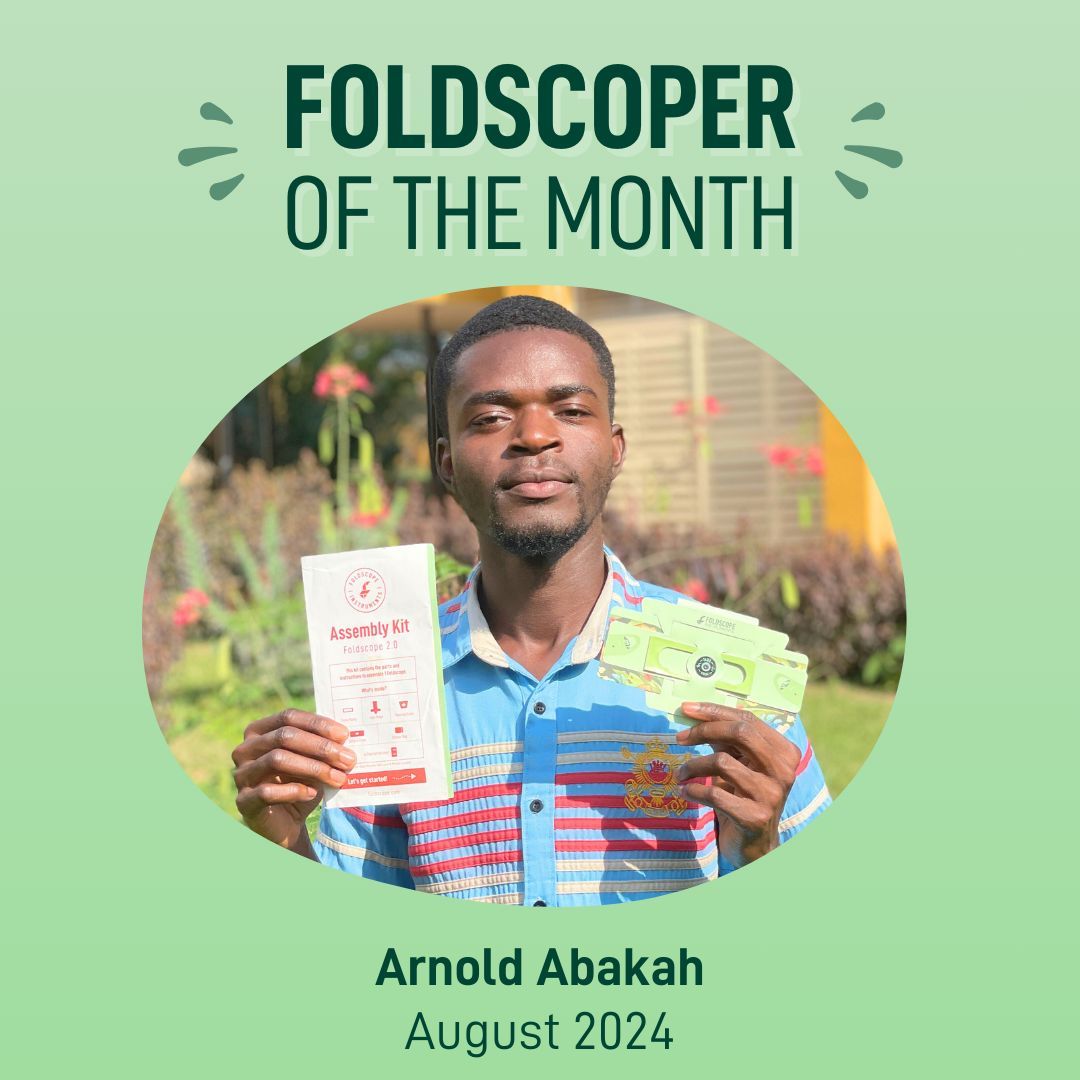 TeamFoldscope's tweet photo. Congratulations to our August Foldscoper of the Month, Arnold Abakah! 🎉
Arnold holds a BSc in Biochemistry from Kwame Nkrumah University of Science and Technology (KNUST) in Ghana. He graduated with First Class Honors. Arnold’s research interests span genomics, neuroimmunology, and computational biology. His first research experience was as a student research intern at the Human Genetics and Genomics Lab at KNUST.
We asked Arnold what was his first exposure to the microscopic world and he answered: “I was first exposed to microscopy during my time as a Laboratory Supervisor in high school, where I oversaw lab sessions and set up apparatus for practical lessons in chemistry and biology.
I can recall the thrill of observing the cells within an onion slice under our school microscope. Unfortunately, the limited number of equipment meant long queues of up to ten students just for a glimpse. Never mind that as a perk of my position, I got to practice its use more freely than my peers.”.
Arnold shared that the first time he used a Foldscope was at a training for facilitators for outreach activities - he was able to view a nematode!
For Arnold, Foldscope is a revolutionary tool for democratizing science that allows him to share his passion for science with the next generation of scientists, especially of those in resource-limited settings.
Throughout August, Arnold published diverse and dynamic posts on Microcosmos. To be considered for this distinguished title, join our Microcosmos community and be the #1 active user— with the highest quality and quantity of posts— during that month.
Learn more about his work at https://t.co/pfbgux7r1U
IG: @arnoldabakah
Fb: @arnold.abakah
LinkedIn: @arnold-abakah
X: @ArnoldAbakah
#outreach #stem #education #socialimpact