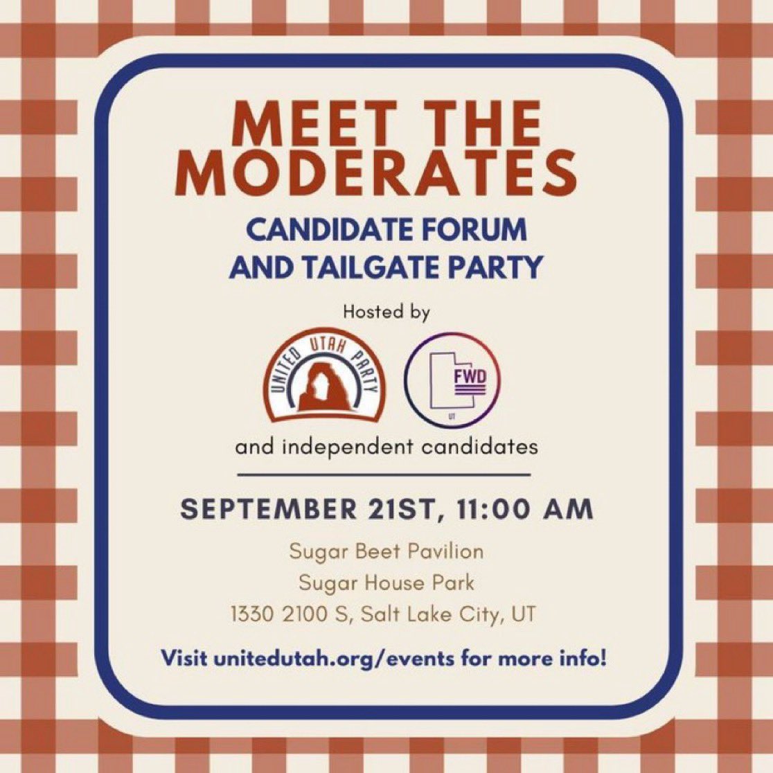 United Utah Party (@unitedutahparty) on Twitter photo Free food ✅
Family fun ✅
Meet amazing candidates ✅
Support positive political change ✅
See you there this Saturday @ 11:00
<a href="/FWDUtah/">Utah Forward Party</a> <a href="/UtahApproves/">Utah Approves</a> <a href="/UtahRCV/">Utah Ranked Choice Voting</a> <a href="/People4Utah/">People4Utah</a> <a href="/braverangels/">Braver Angels</a> <a href="/mormonweg/">Mormon Women for Ethical Government</a> <a href="/representus/">RepresentUs</a> <a href="/BBforUT/">Better Boundaries</a> <a href="/lwvutah/">LWV of Utah</a> #independent #utpol Free food ✅
Family fun ✅
Meet amazing candidates ✅
Support positive political change ✅
See you there this Saturday @ 11:00
<a href="/FWDUtah/">Utah Forward Party</a> <a href="/UtahApproves/">Utah Approves</a> <a href="/UtahRCV/">Utah Ranked Choice Voting</a> <a href="/People4Utah/">People4Utah</a> <a href="/braverangels/">Braver Angels</a> <a href="/mormonweg/">Mormon Women for Ethical Government</a> <a href="/representus/">RepresentUs</a> <a href="/BBforUT/">Better Boundaries</a> <a href="/lwvutah/">LWV of Utah</a> #independent #utpol