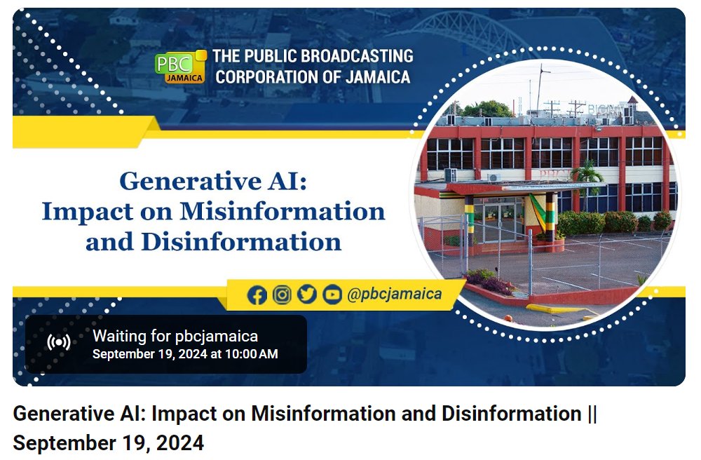 Join us: (367) Generative AI: Impact on Misinformation and Disinformation || September 19, 2024 - YouTube #AI  #IDUAI