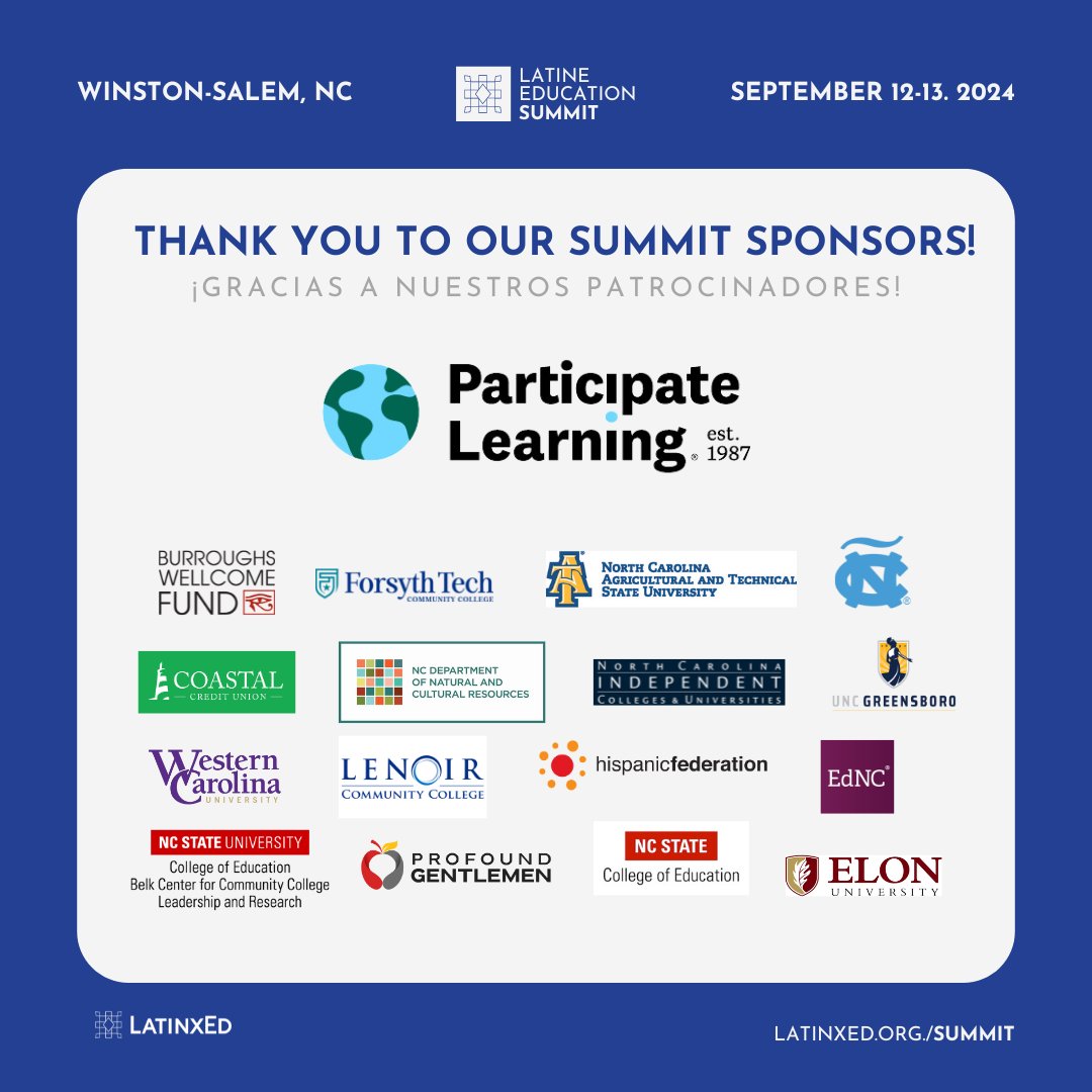 LatinxEducation's tweet photo. 🔥 Huge thanks to our amazing #LatinxEdSummit sponsors! Your support made the 2024 Summit a reality, creating spaces for vital conversations and transformational learning. We couldn’t have done it without you!

✨ Interested in supporting next year’s Summit? DM us!

#LatinxEd https://t.co/lQsaoL8hyG