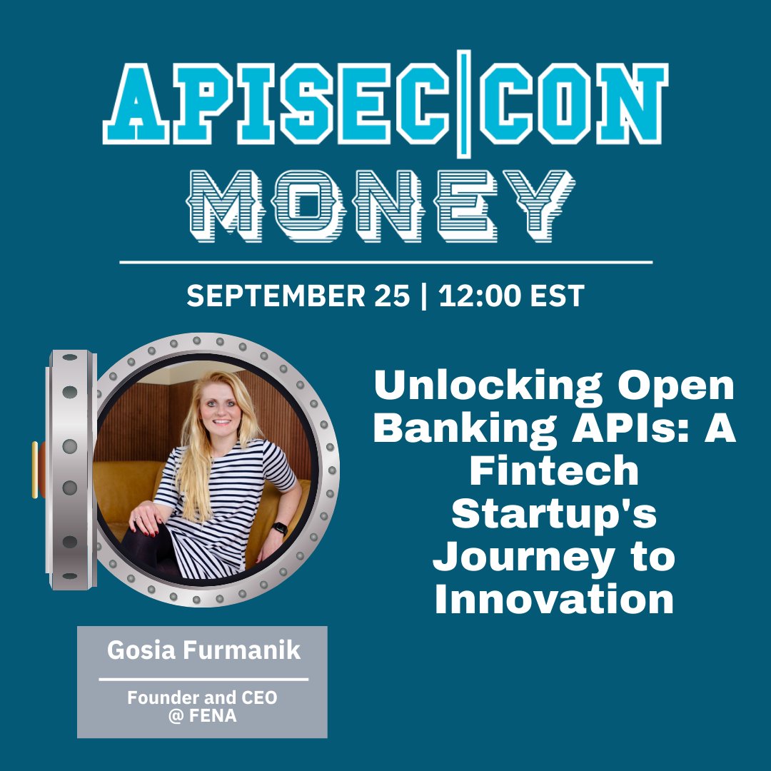 apisecu's tweet image. APISEC|CON Money session: Unlocking Open Banking APIs: A Fintech Startup's Journey to Innovation
Register: conf.apisecuniversity.com