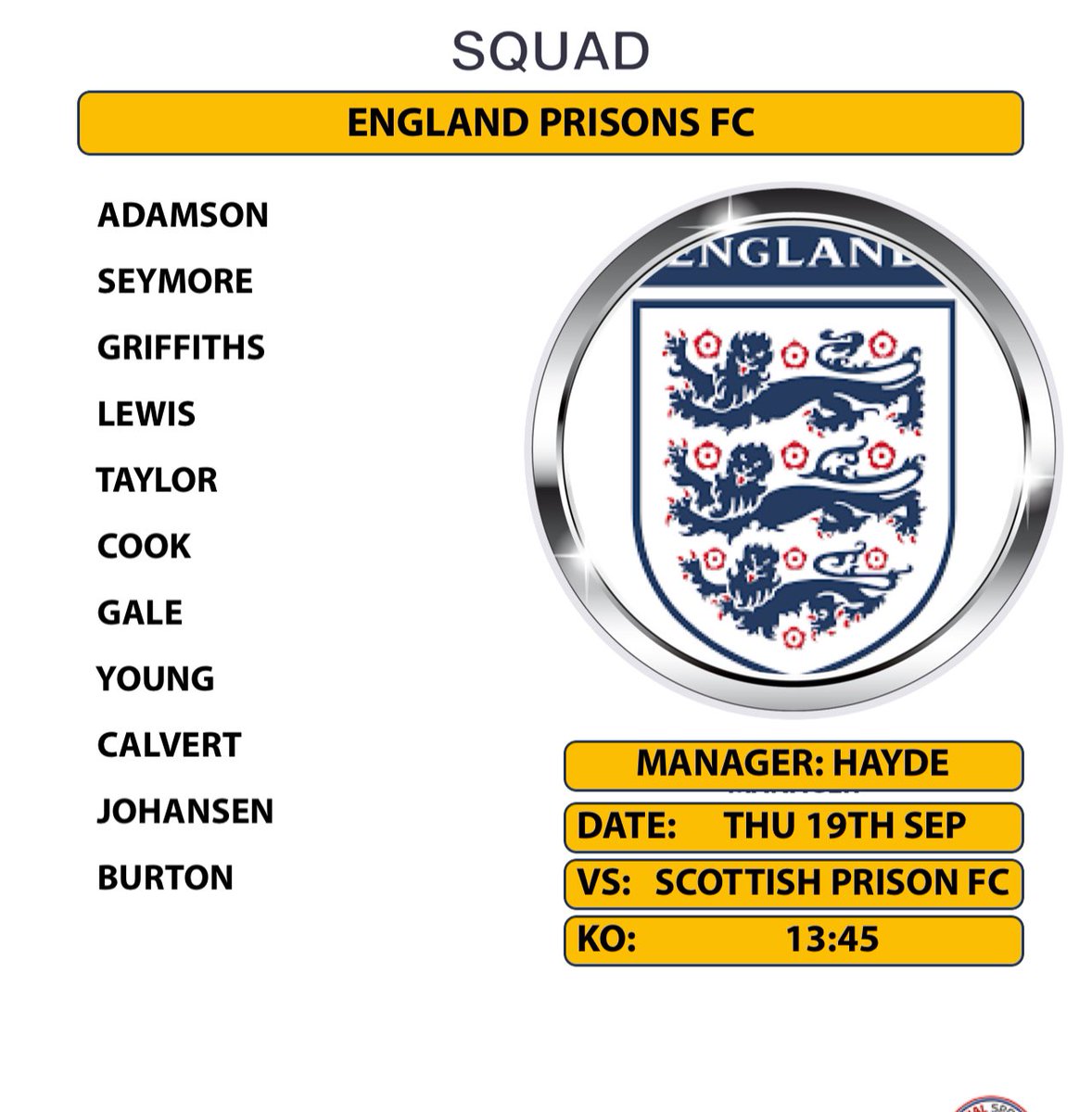 English Prison Service Football Team (@englishprisonfc) on Twitter photo 