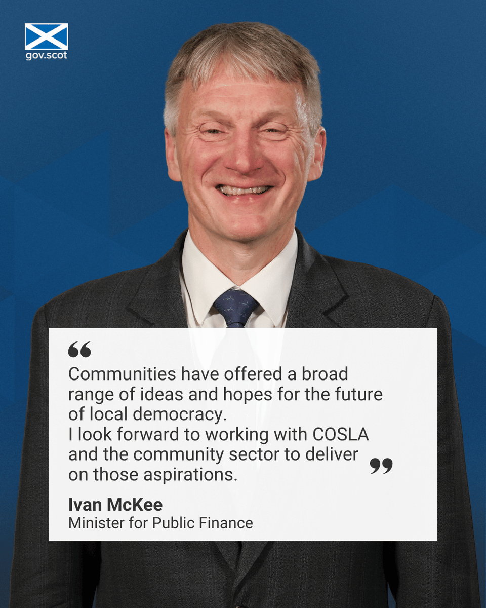 Today <a href="/scotgov/">Scottish Government</a> and <a href="/COSLA/">COSLA</a> publish a report with views from communities across Scotland on how they could have more control over decisions to enable their town, village or neighbourhood to flourish. 
#DemocracyMatters 
Read the Report ➡️ ow.ly/T1CG50TpTPV