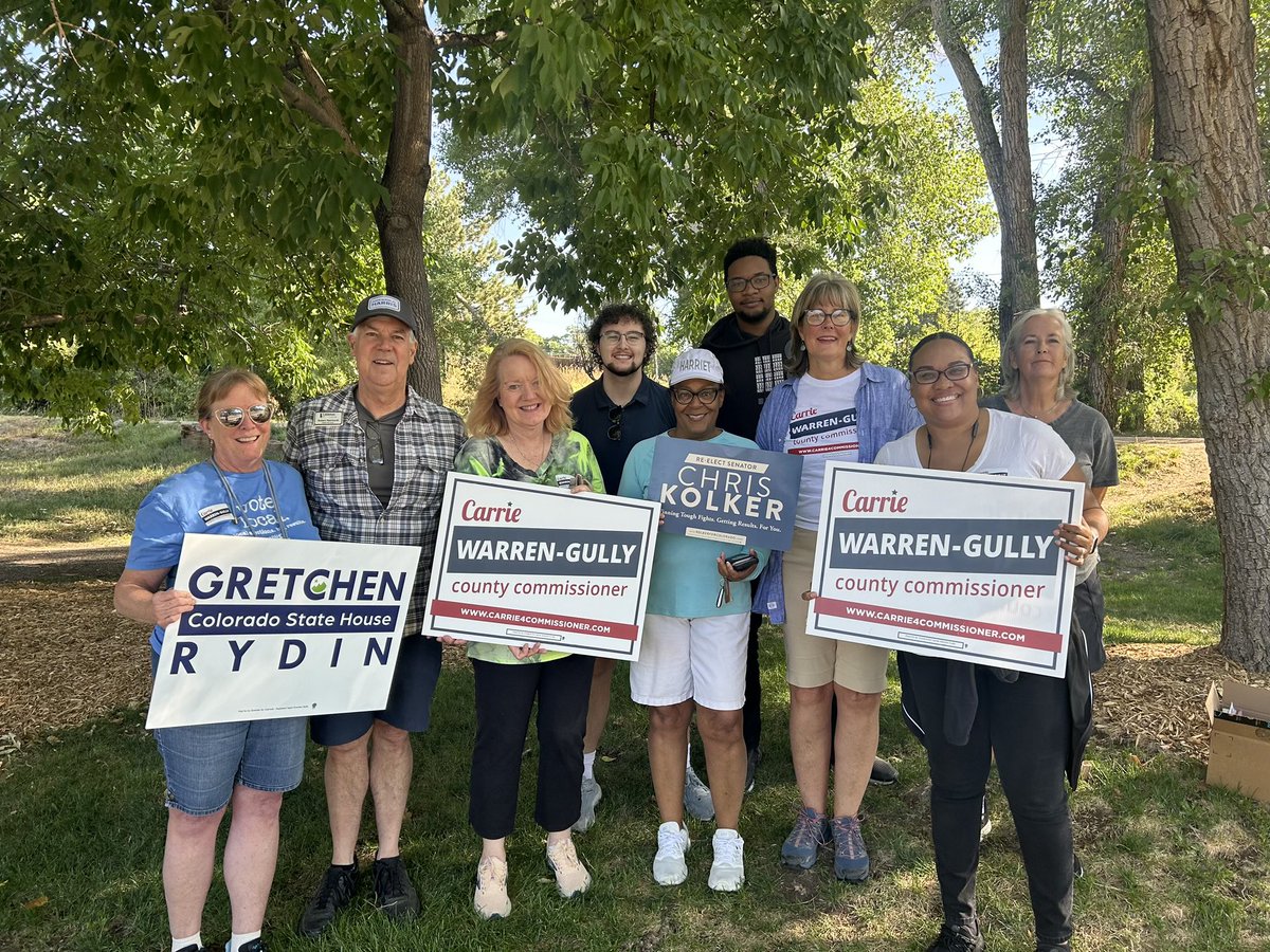 Thanks to all the volunteers who came out to canvass for me with @senkolker, @carriewarrengully. 

Meet us at Geneva Park at 10am this Saturday to canvass in downtown Littleton!

RSVP with the volunteer form on my website for more details.