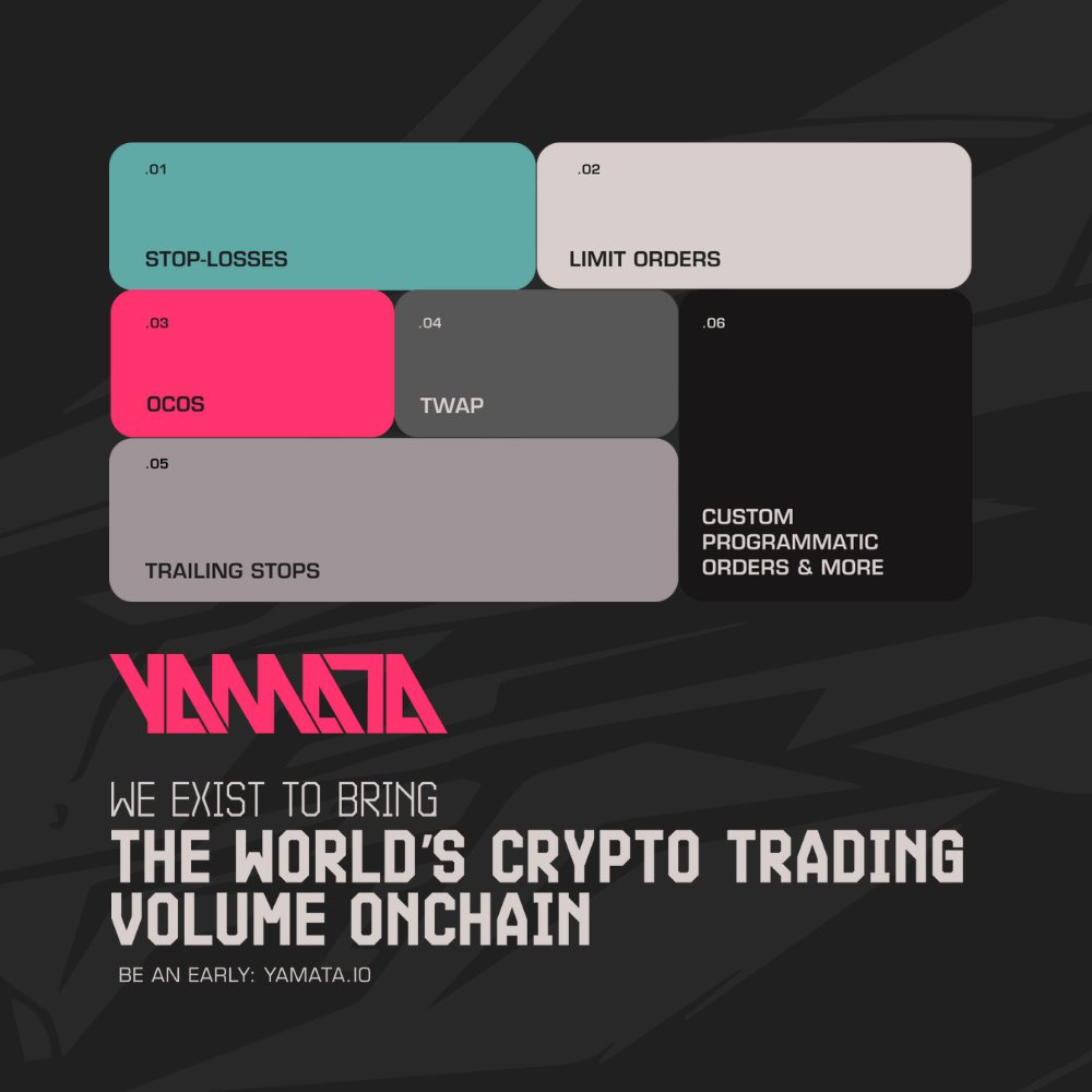 Yamatadotio's tweet photo. Trade without compromise!

Yamata combines the speed of CEX with the security of DEX in an effortless, self-custodial experience.

Enhance your crypto trading — join our waitlist! https://t.co/oiMsNMjcl3