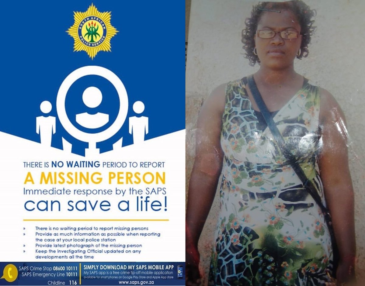 SAPoliceService's tweet photo. #sapsNW Police in Lomanyaneng request assistance in locating #missing 37-year-old Gomolemo Brenda Setlhare, who is residing at Lomanyaneng, outside Mahikeng. She was last seen on 30 April 2024. Anyone with info to contact Constable Mota on 082 416 1452. #CrimeStop #MySAPSApp ML
https://t.co/UPNVZAfEIm