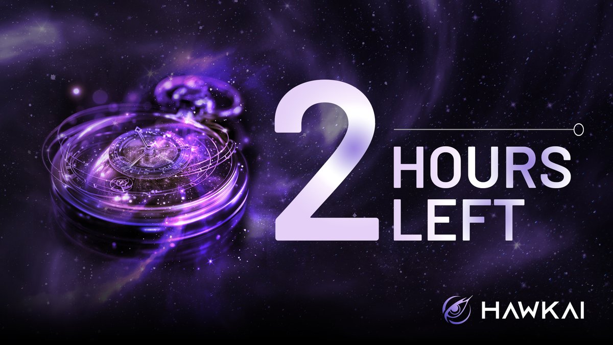 HawkAI_GG's tweet photo. We're almost there! In just 2 hours, the $HAWKAI token will officially be live, and you can become part of the next big thing in AI-powered crypto trading.

$HAWKAI Contract Address: 0xfeC8b31C3c4Cca4477b1ABdb53f1A6c99E466b57

Don’t miss out – the future of trading is just around the corner!