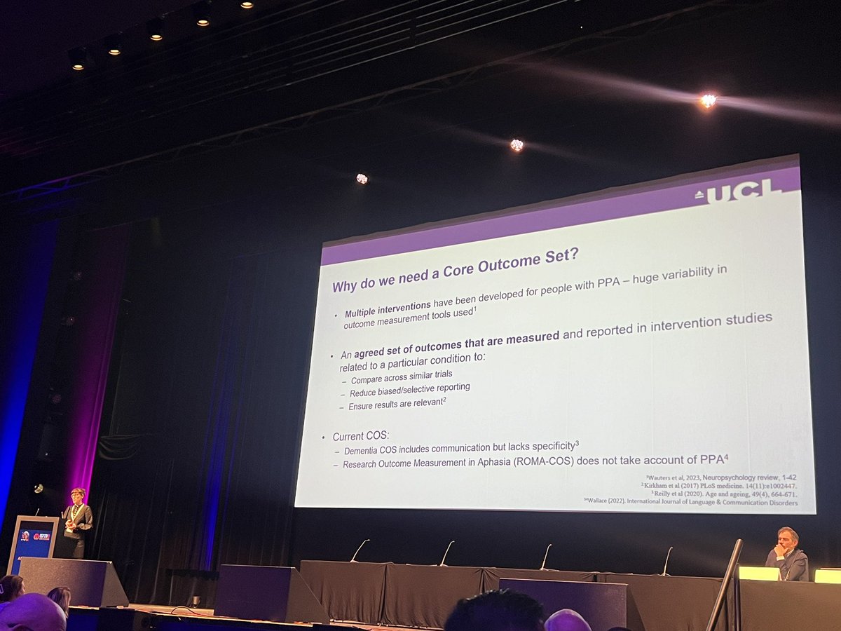 Dr. <a href="/volkmer_anna/">Dr Anna Volkmer</a> reporting on why we need a Core Outcomes Set in PPA #ISFTD2024 👏🏽