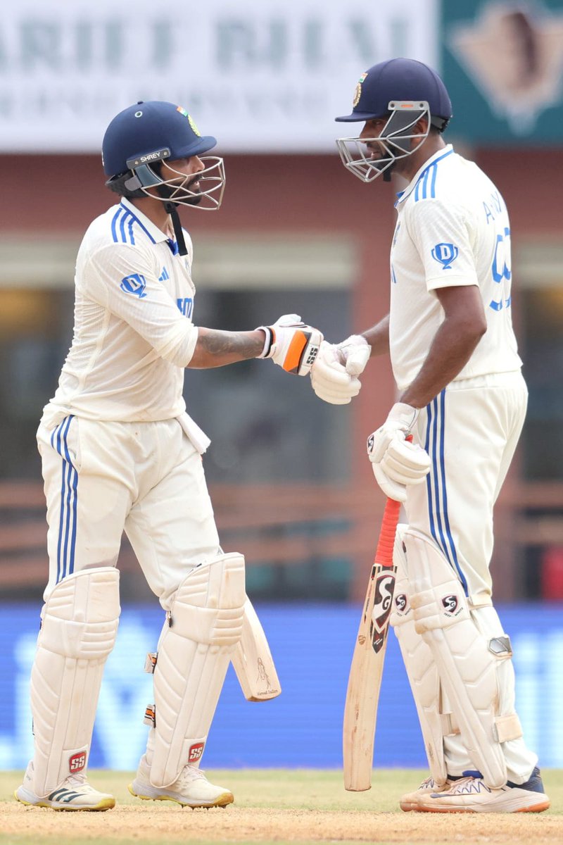 y6hh5's tweet photo. From despair to domination! 

@ashwinravi99 and @imjadeja's knocks have turned the tide for India once again. This all-round brilliance is invaluable. 
Super partnership boys. 👏🏼

#INDvBAN https://t.co/DljIwNvFyx