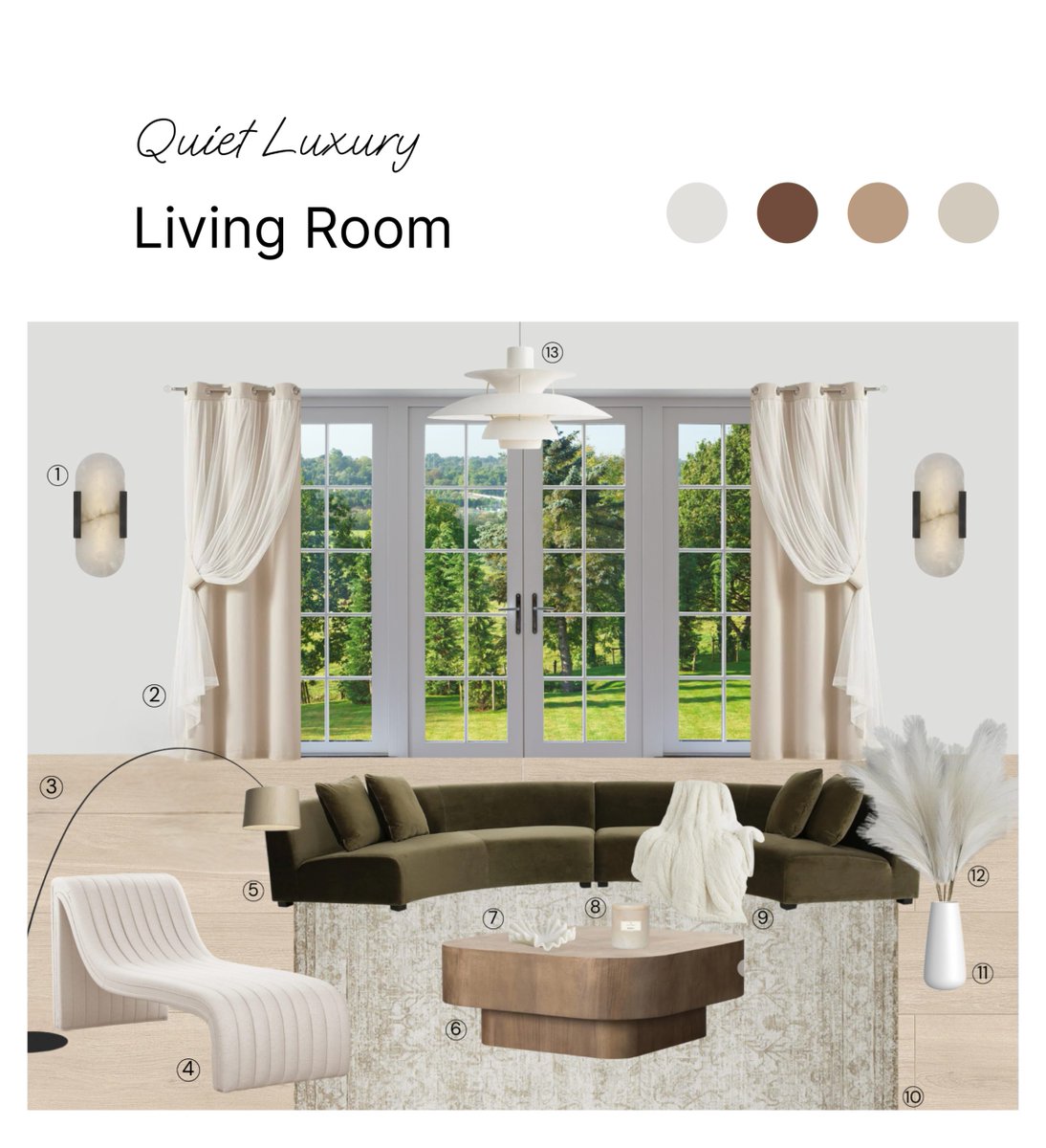 Quiet Luxury Living Room: Product Board with Shopping List dlvr.it/TDRF0g