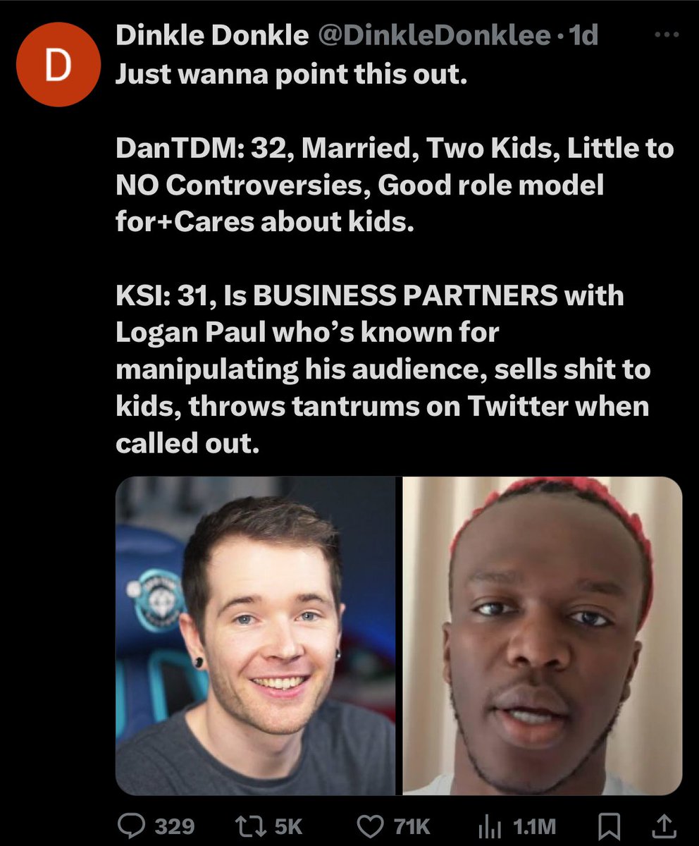 DramaAlert's tweet photo. People are now comparing KSI and DanTDM…

Is this person biased? https://t.co/2Co4B2Nk9D