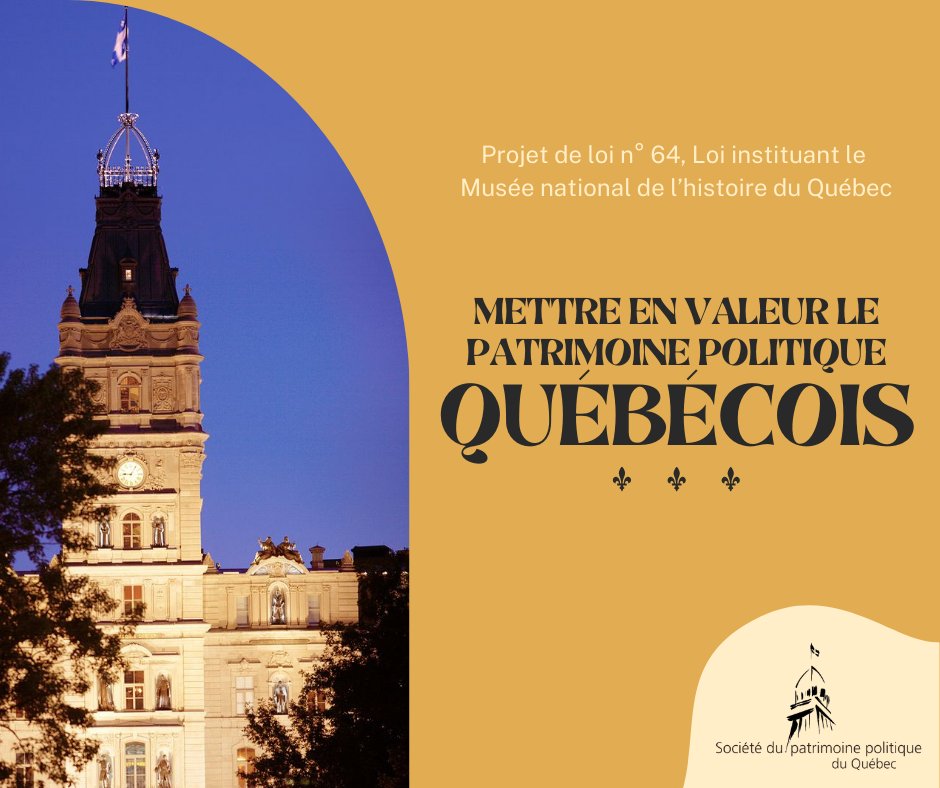 soppoq's tweet photo. La SOPPOQ interviendra devant la CCE lors des Consultations particulières sur le projet de loi n° 64, Loi  instituant le Musée national de l’histoire du Québec, aujourd'hui à 14 h 50, afin de présenter ses recommandations aux membres de la commission.

#assnat #histoire #polqc https://t.co/OittbhtsHR