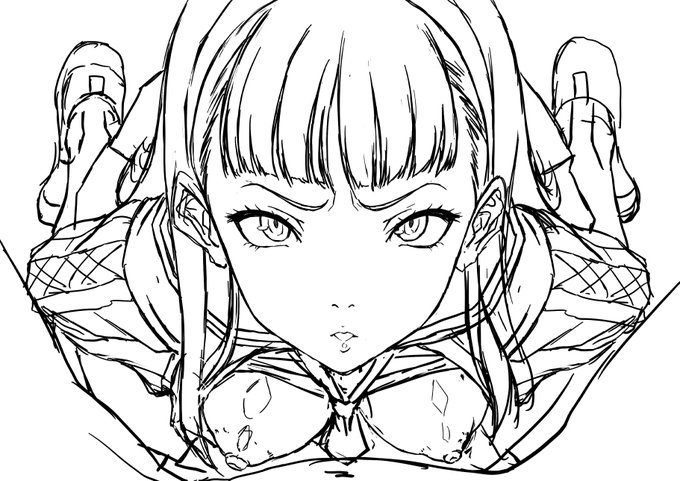 1から同じ構図で書き直してみたが…気持ち俯瞰を強めにして、比較用に通常顔追加したくらいでやっぱり似たり寄ったりな気がする… 雪子も媒体によって顔違うからどれが正解かわからん。 