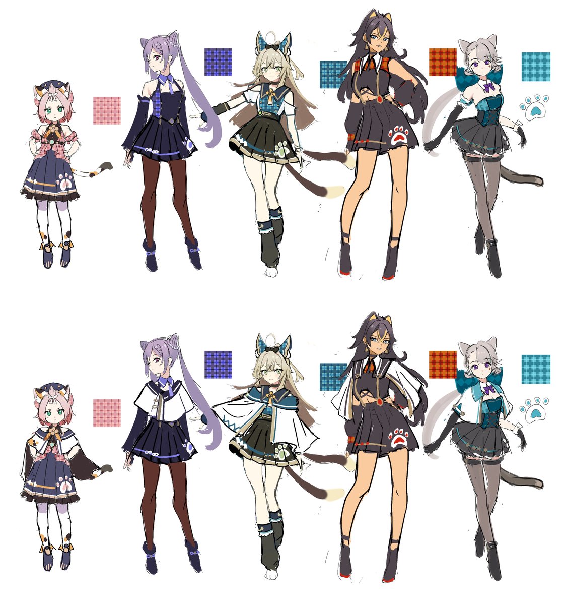 LilyYal's tweet photo. 原神生日会2024 喵喵曲的人设和部分曲绘
P2的图草稿是瑛砸老师画的
#GenshinImpact #Genshin #Keqing #Diona #Dehya #kirara #Lynette #原神 #刻晴 #迪奥娜 #迪希雅 #绮良良 #琳妮特 https://t.co/huO4uPkfJq
