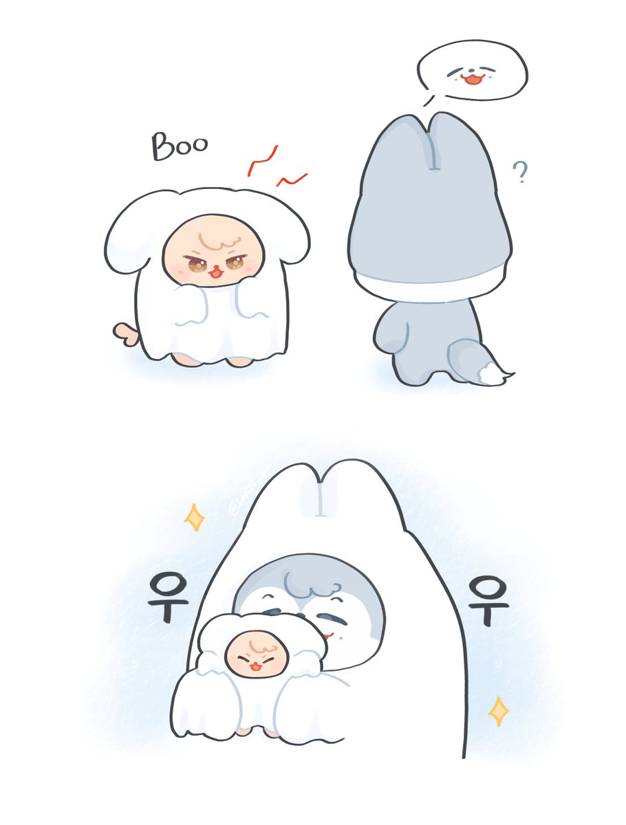 #찬승 #캥승 #SKZOOfanart
🐶👻🐺