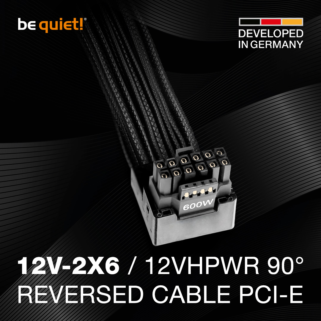 bequietofficial's tweet image. 12V-2X6 / 12VHPWR 90° Reversed Cable PCIe is available now!

🔌Power for the next generation

The cable comes with an angled connector on one side for easier cable management with any ATX 3.1 be quiet! power supply.

#12VHPWRReversed #PCHardware #PowerCable #PCIE #bequiet