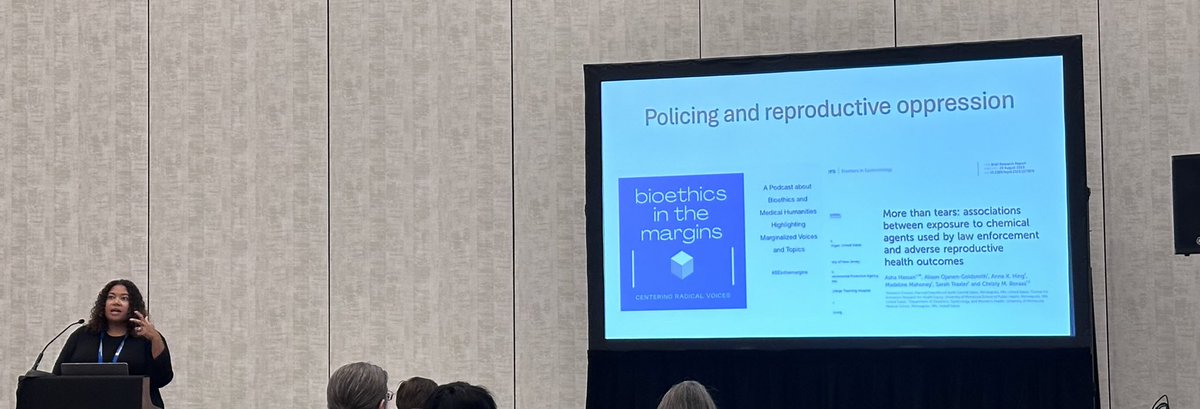 The incredible Dr <a href="/JenJamesPhD/">Jen James</a> talking about how carcerality in reproductive health begins in our hospitals and on our streets. <a href="/AmerSocBioHum/">ASBH</a> #ASBH24