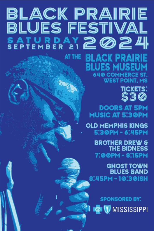 Black Prairie Blues Festival Sept.21 - blackprairiebluesmuseum.com/events/