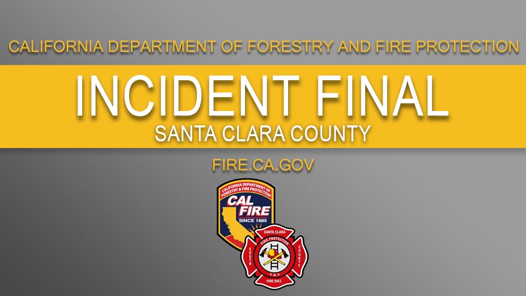 calfireSCU's tweet photo. #PachecoFire [final] at Hwy 152 X Bloomfield Ave east of Gilroy (Santa Clara County) is 100% contained at 8 acres. Firefighters worked into the night to mitigate any further hazards &amp; fully contain the fire.
Thank you Gilroy Fire for your assistance!
#CALFIRESCU #SSCCFD https://t.co/SjqaRpmW9g