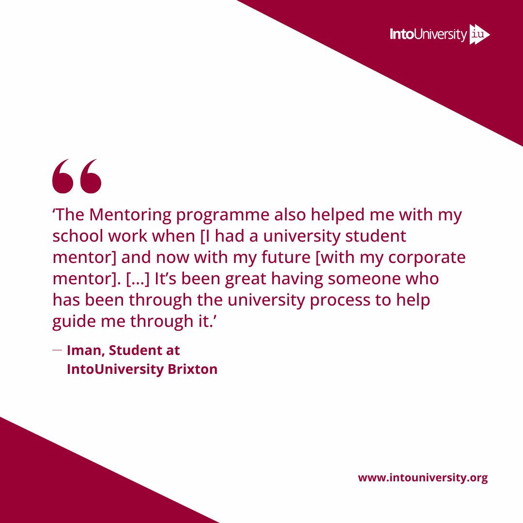 IntoUniversity's tweet photo. Iman, an IntoUniversity student from Brixton, is off to study Neuroscience at Middlesex University this Autumn. Below she shares how IntoUniversity have supported her. Congratulations, Iman! 🎓 🌟
Read more here: https://t.co/QUnQ8oF3OH
#IUImpact #WideningParticipation https://t.co/WPlxgaviCX