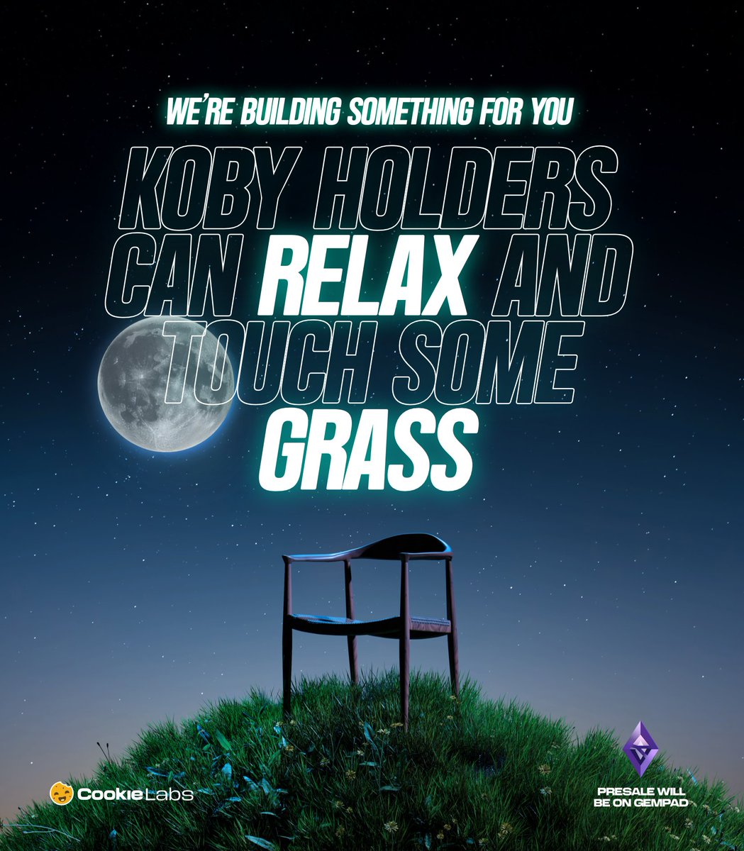 🐾 KOBY holders will have time to chill! 🌱

While others stress, $KOBY holders can relax and touch some grass. 🌿💺 Why? Because we’re dropping an exciting token minter at launch, plus more apps that will be part of a massive ecosystem designed to benefit YOU! 🚀🔥

Sit back,