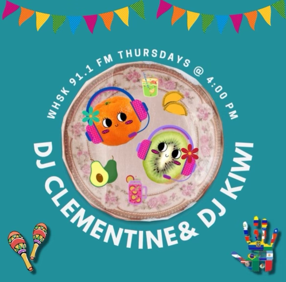 WHSK911's tweet photo. Join the Fruit Bowl at 5PM on 91.1 WHSK "The Husky"! DJ Clementine and DJ Kiwi are celebrating National Hispanic Heritage Month! Some artists we featured are
@LidoPimienta
@babasonicos
and
@shakira https://t.co/No0n37PmUs