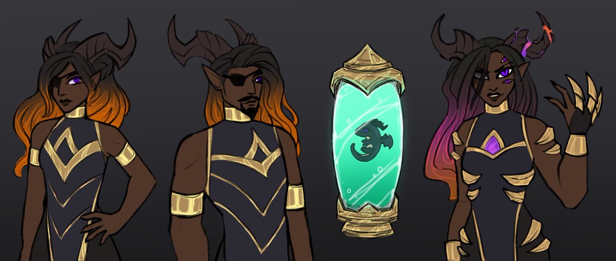 Fun little prompt I did a while back~
My OC >> gender swapped >> as a child (dracthyr baby?) >> villain era 💜