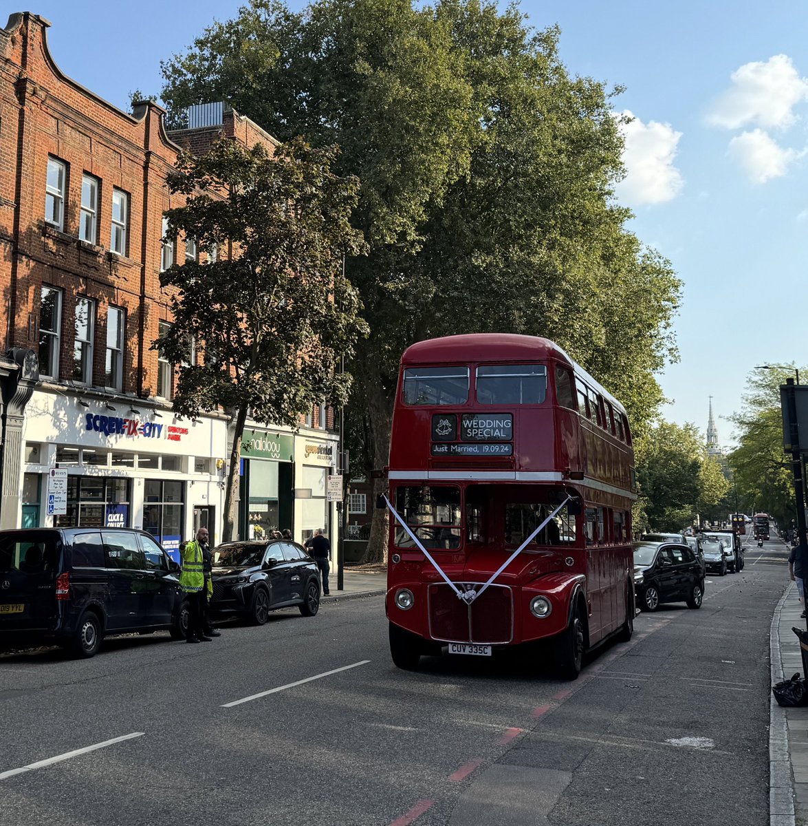 Broken down in Upper Street, Islington and getting nowhere on time.