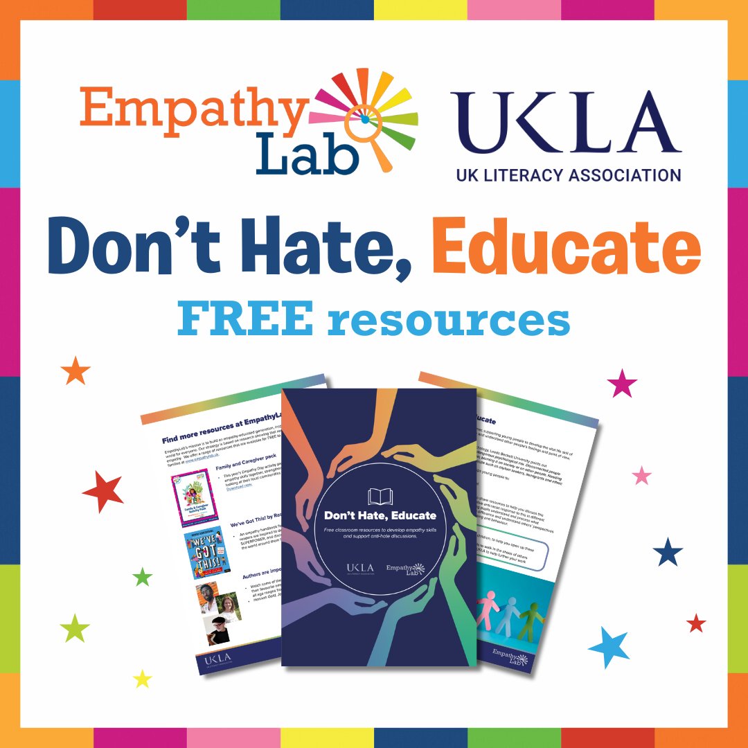 To support teachers and children affected by the summer’s unrest and racism, we have partnered with <a href="/The_UKLA/">UKLA</a> to offer free resources. Reading recommendations, discussion prompts and family activities. Find them all here:
 
empathylab.uk/don-t-hate---e…