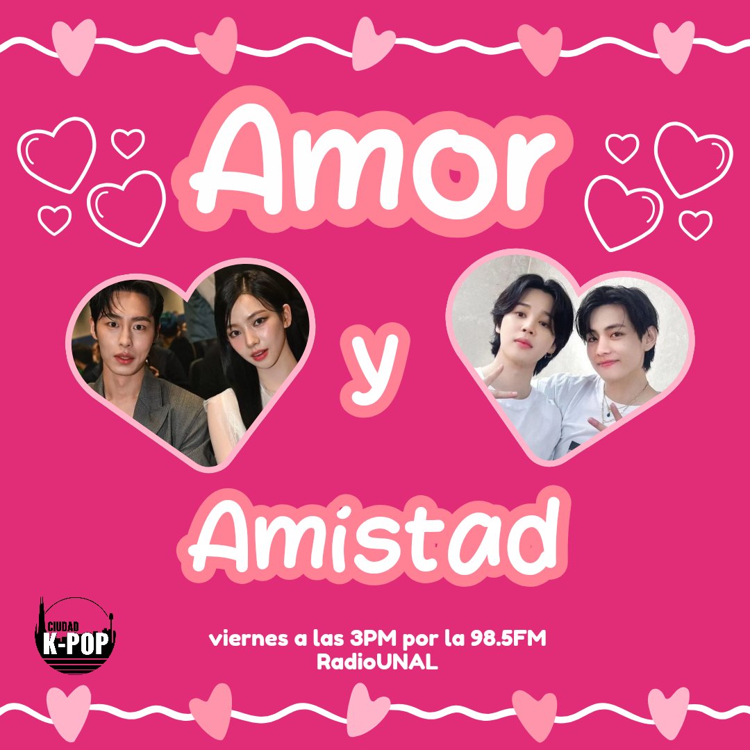CiudadKpop's tweet photo. ♥️NUEVO PROGRAMA ♥️

Estamos en el mes del amor y la amistad, una excusa para demostrar nuestros sentimientos o simplemente recordarle a nuestros seres queridos lo importantes que son  💖
En Ciudad Kpop celebraremos con música inspirada en el amor y en los lazos de amistad🫂 https://t.co/fh6L3zpnGV
