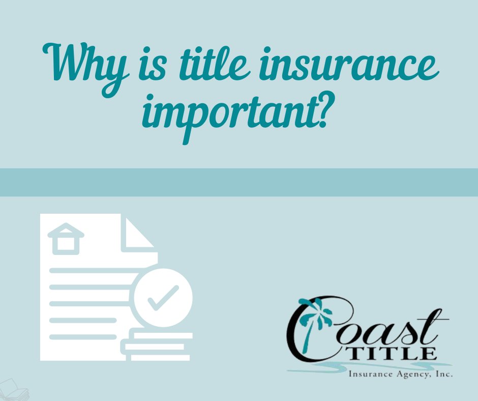 CoastTitle's tweet image. Why is title insurance important? It protects against past ownership claims and ensures your property is yours to keep. Let us help!

🌐bit.ly/3XK81gR

#TitleInsuranceMatters #CoastTitle #HomeSecurity #RealEstate101 #PalmCoast #FlaglerBeach #FlaglerCounty #TitleInsur ...