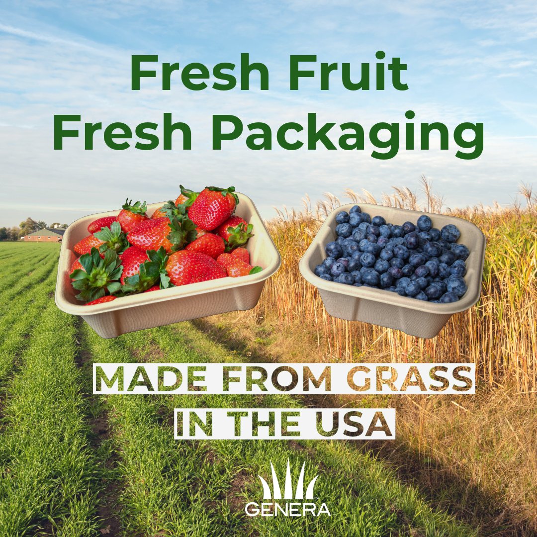 GeneraInc's tweet image. Global Produce &amp;amp; Floral Expo is just one month away! We're excited to debut the latest products in our line of compostable produce containers and trays... all made from grass right here in the USA. 🇺🇸 See you at the show! Booth # BC1002

#IFPA #GlobalProduceandFloralExpo
