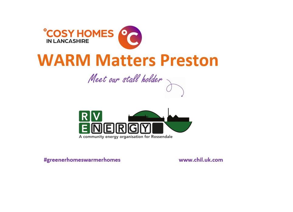 @rossendalevalleyener are helping locals reduce energy use &amp; make energy more affordable. They’ll be promoting the Fairer Warmth project, to help residents get an affordable, healthy, warm home.
🗓 Thurs, 3 Oct
 ⏰ 1-4pm
 📍 Barton Manor Hotel, PR3 5AA
 #greenerhomeswarmerhomes