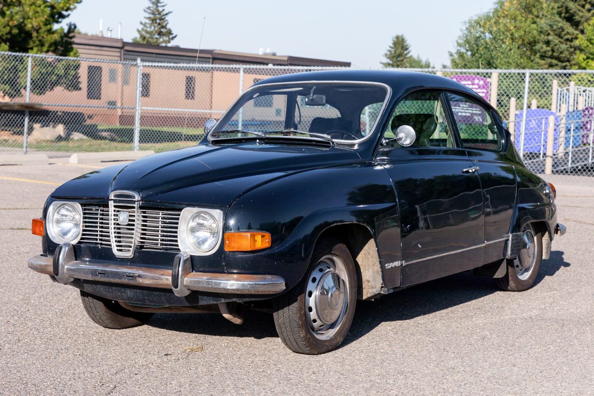 Bringatrailer's tweet photo. Now live at BaT Auctions: 1971 Saab 96 Project. https://t.co/Qbxkr8zZH7 https://t.co/KP505gv2dG