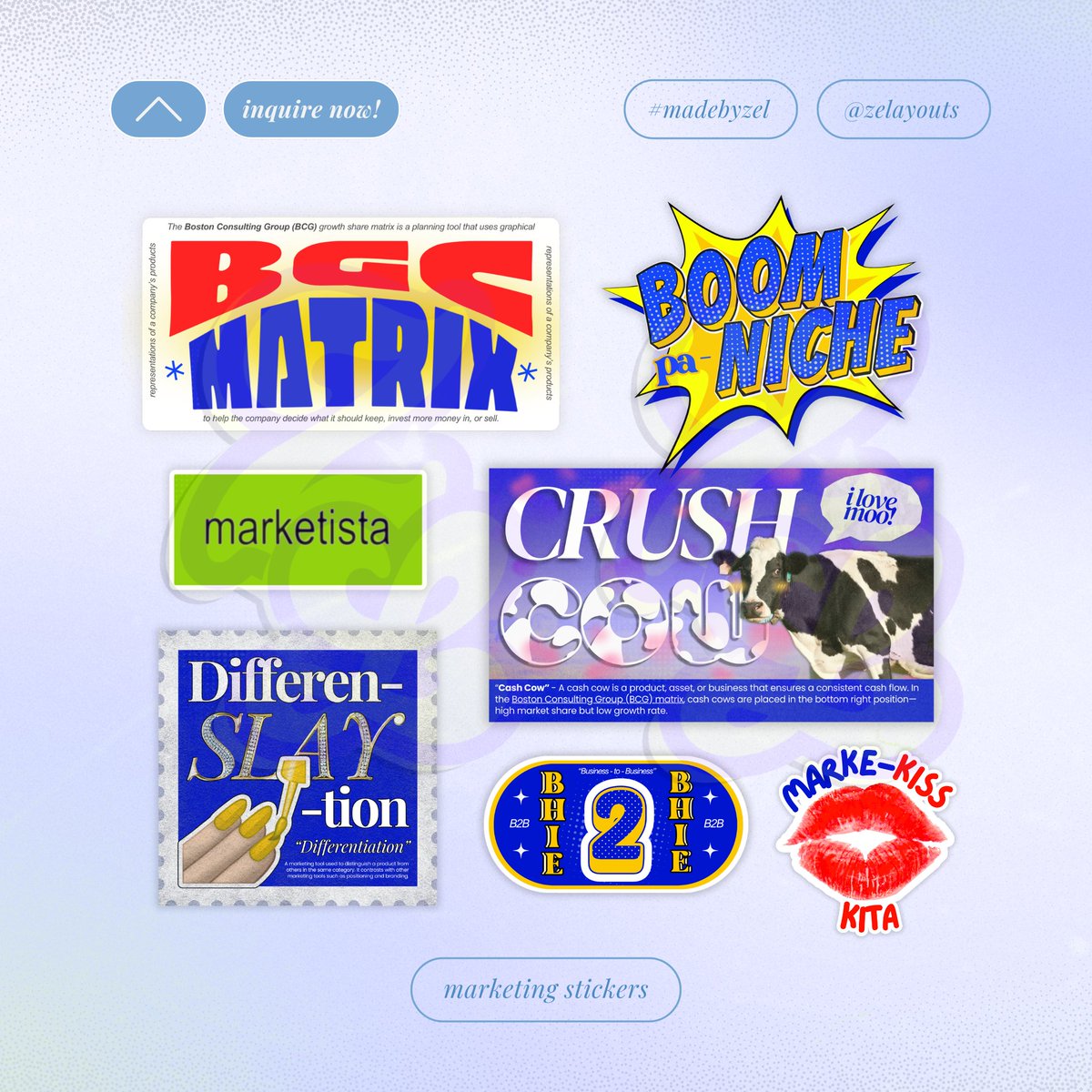 zelayouts's tweet photo. MARKETING STICKERS ✸ #madebyzel
╰┈➤ portfolio: https://t.co/nDUuyZhlsE

🌟 DM for inquiries!

༄ lf client commission graphic designer layout editor digital poster infographics pubmat brochure logo dp blast ppt powerpoint flyer caption kpop banner hand fan comms https://t.co/g4xTIqMVU3
