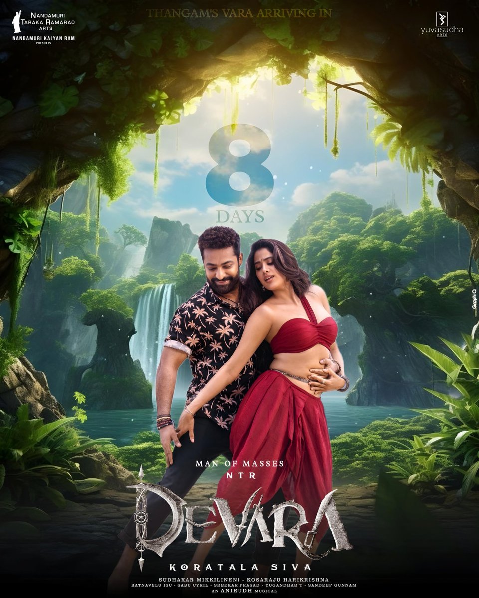 graphi_q's tweet photo. Not all waves are intense. Some are calm. ❤️

Man of masses arriving in 8 days❣️

Man of Masses @tarak9999 #KoratalaSiva #SaifAliKhan #JanhviKapoor @anirudhofficial
@NANDAMURIKALYAN 
@RathnaveluDop @sabucyril #DevaraOnSep27th #DevaraTrailer #devaracelebration #AyudhaPooja https://t.co/jdQugkusaB