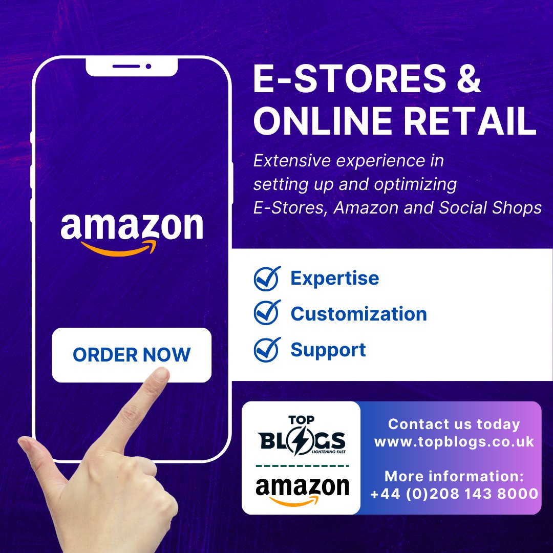 topblogscouk's tweet photo. E-STORES & ONLINE RETAIL
We have extensive experience in
setting up and optimizing
E-Stores, Amazon and Social Shops
Contact us today for more information!
#amazonseller #topblogsuk #estores https://t.co/2ry2BaBZVT
