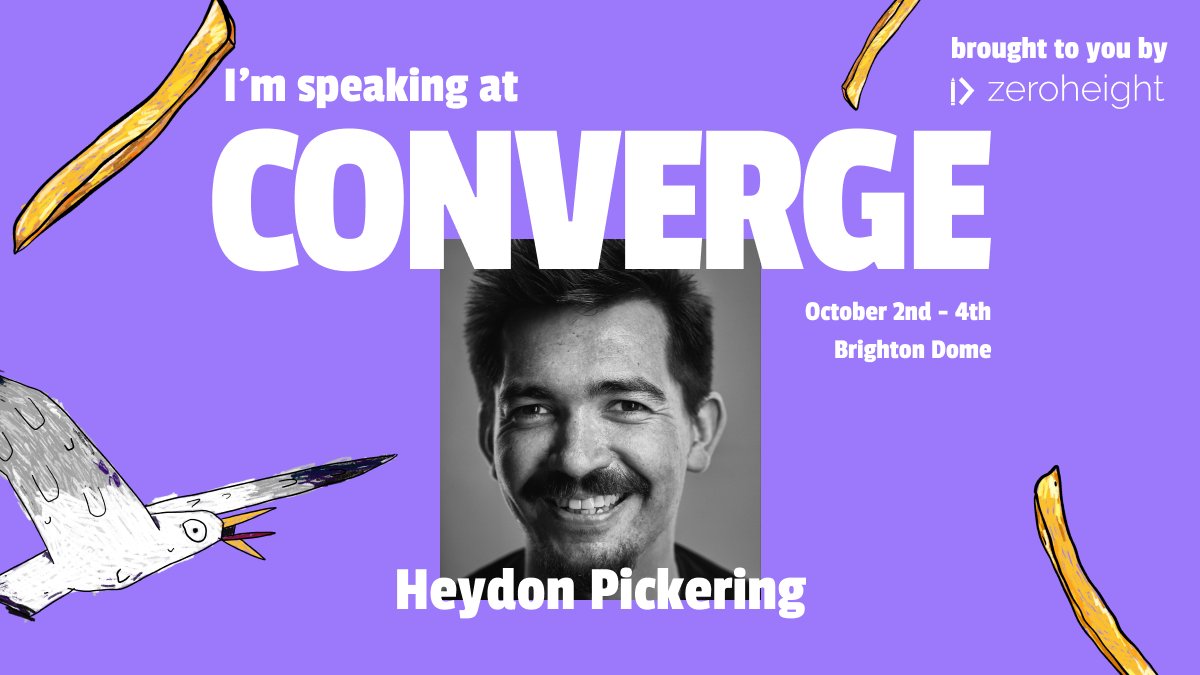 🥁 Our final #Converge speaker announcement is none other than <a href="/heydonworks/">front-end.social/@heydon</a>! Whether you’re looking to learn, connect, or be inspired, Converge is the place to be. With just two weeks to go until the conference, don't snooze on getting a ticket hubs.li/Q02QsWdL0 🎟️