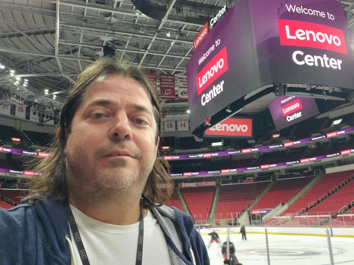 chaakin1's tweet photo. Great day at work getting paid to watch the Hurricanes practice with free drinks! Love working for @Lenovo 
#LenovoCenter
#WeAreLenovo https://t.co/HznKkTCeJZ